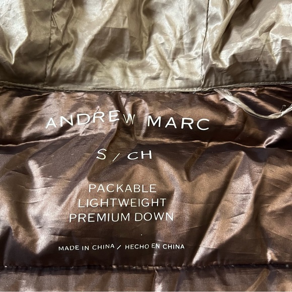 Andrew Marc champagne packable lightweight premium down puffer jacket - Picture 7 of 16